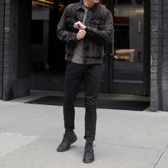 Denim Trucker Jacket | Faded Black